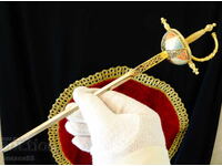 Toledo sabie, pumnal, spadă 26 cm, aur, ornamente