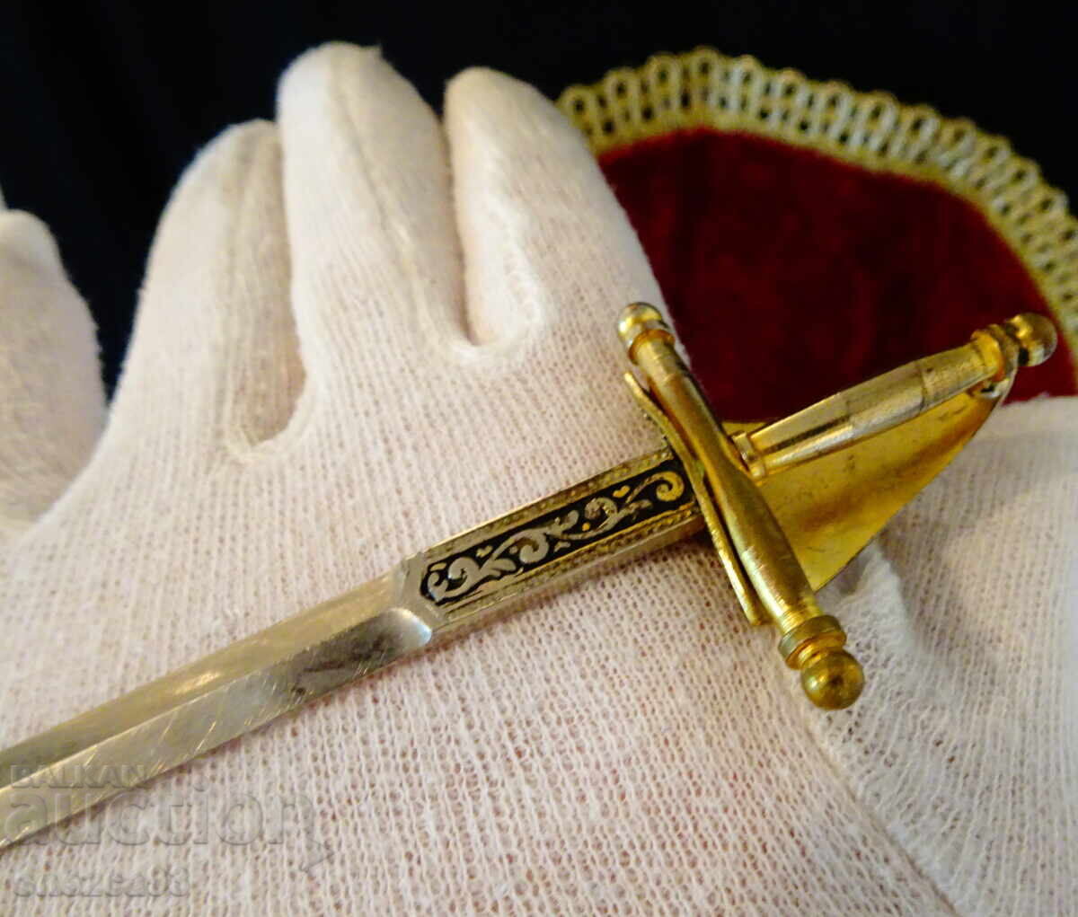 Livrarea Toledo sabie, pumnal, cuțit de scrisori 17 cm, aur, ornamente