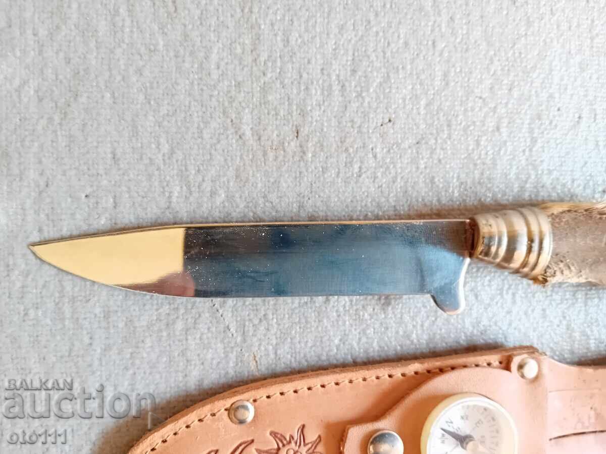 ΠΑΛΙΟ ΚΥΝΗΓΕΤΙΚΟ ΜΑΧΑΙΡΙ ΜΕ ΛΑΒΗ ΑΠΟ ΕΛΑΦΙΣΙΟ ΚΟΚΚΑΛΟ με τιμή 30.00 BGN | € 15.34