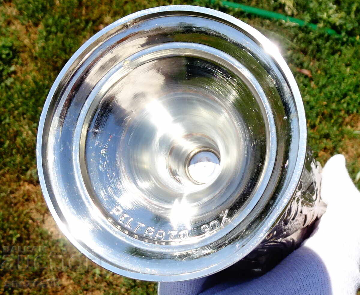 Παράδοση Κούπα από κασσίτερο, ποτήρι κρασιού, κεφαλή Κριού, Άγγελοι, μπαρόκ