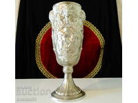 Κούπα από κασσίτερο, ποτήρι κρασιού, κεφαλή Κριού, Άγγελοι, μπαρόκ