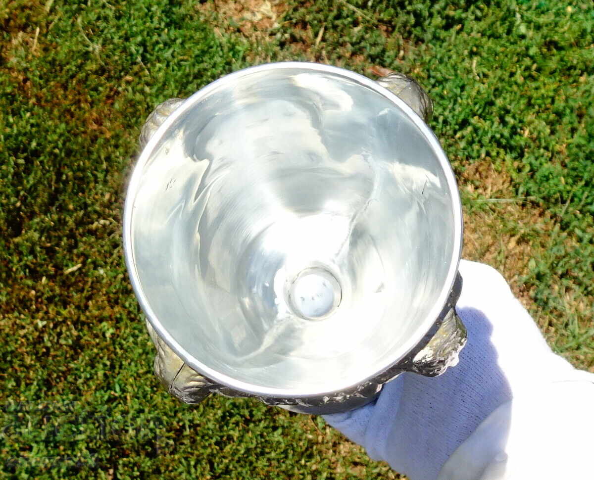 Δύο ποτήρια από κασσίτερο για κρασί, κεφαλή Κριού, Άγγελοι, μπαρόκ με τιμή 499.00 BGN | € 255.13