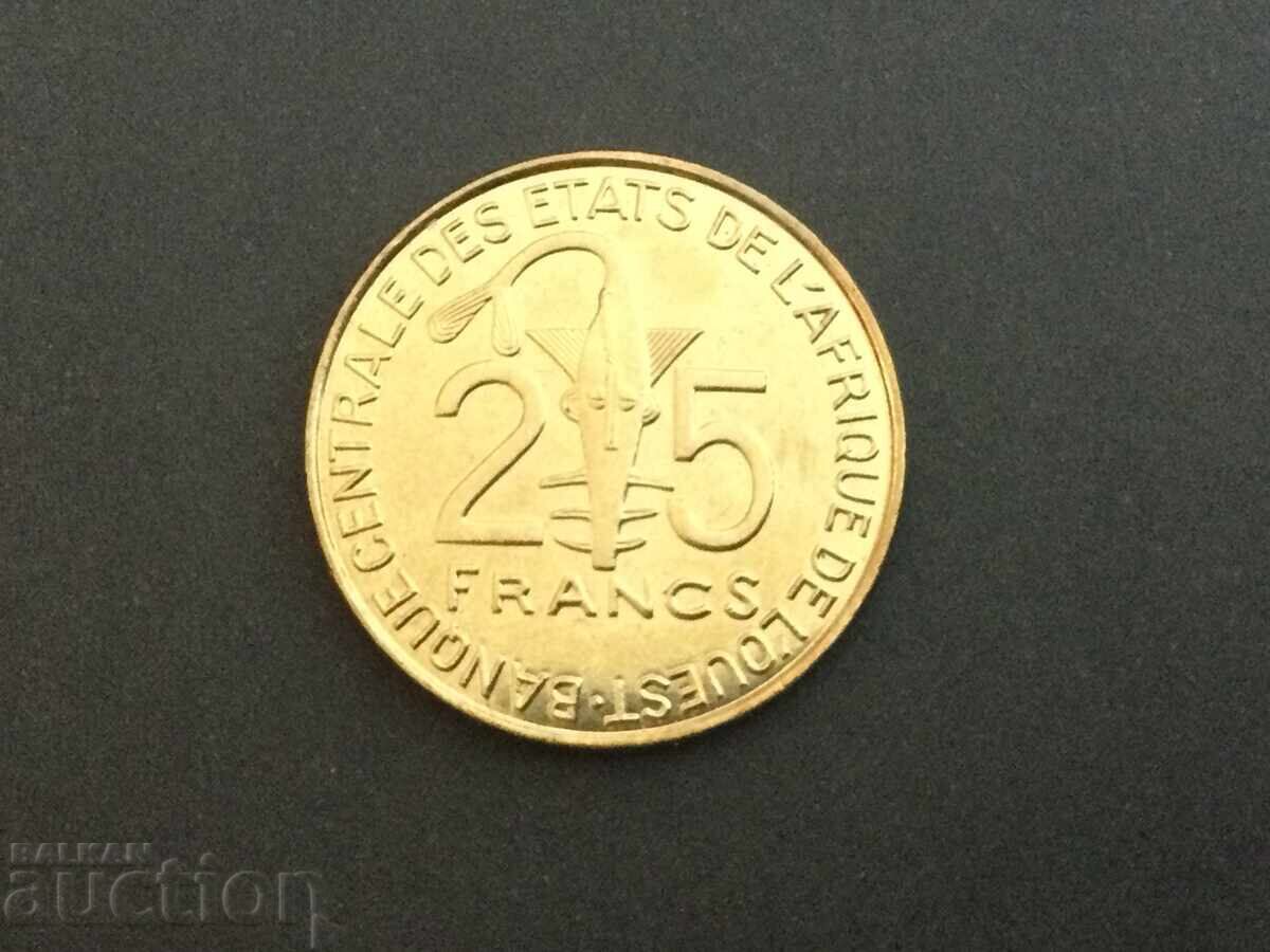 West Africa 25 Francs 2024 UNC with price 2.00 BGN | € 1.02 West Africa 25 Francs 2024 UNC with price 2.00 BGN | € 1.02