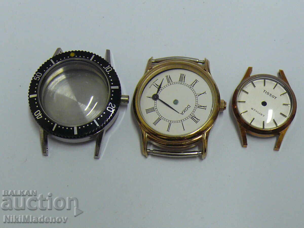 Λοτ θηκών για χειροποίητα ρολόγια, TISSOT, DOXA επιχρυσωμένα Λοτ θηκών για χειροποίητα ρολόγια, TISSOT, DOXA επιχρυσωμένα