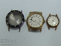 Lot of watch cases, TISSOT, DOXA, gold-plated