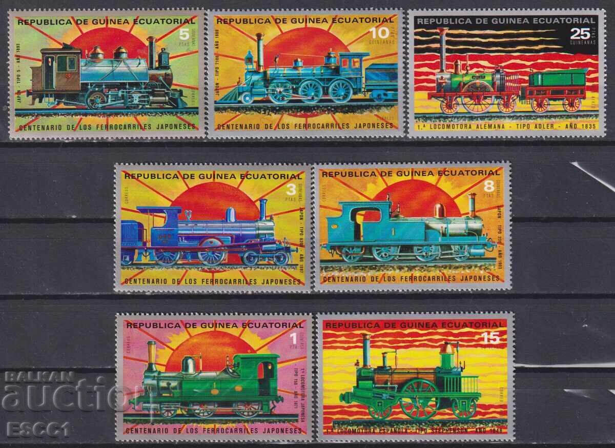 Καθαρές γραμματόσημες Ατμομηχανές Τρένα 1972 από Ισημερινή Γουινέα Καθαρές γραμματόσημες Ατμομηχανές Τρένα 1972 από Ισημερινή Γουινέα