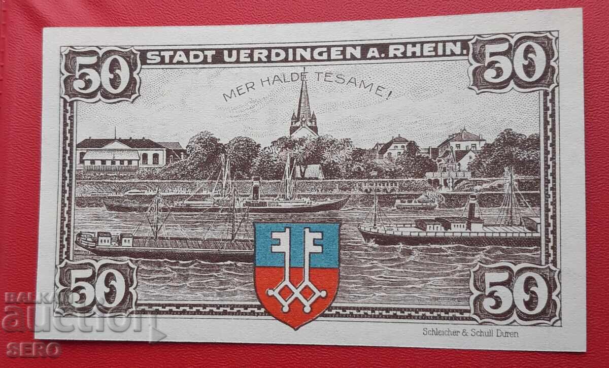 Bancnotă-Germania-Renania de Nord-Westfalia-Uerdingen-50 pfennig 1921 Bancnotă-Germania-Renania de Nord-Westfalia-Uerdingen-50 pfennig 1921