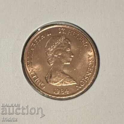 Св. Елена  2 пени / Saint Helena and Ascension 2 penny 1984 с цена 11.00 лв. | € 5.62