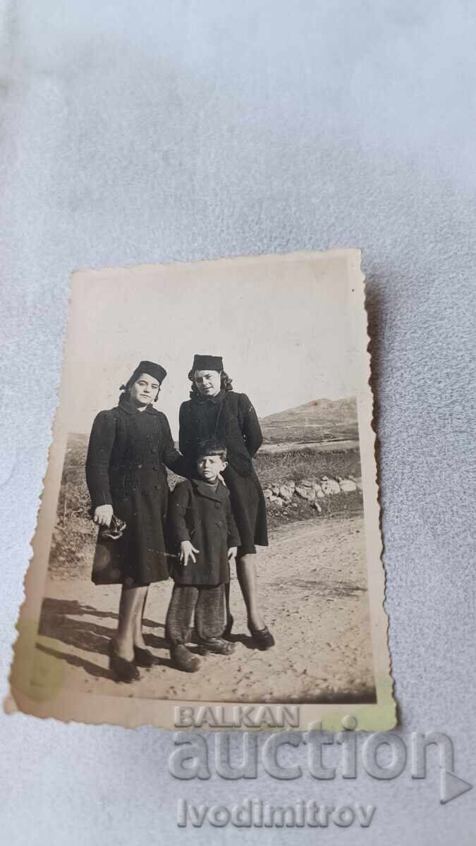 Photograph Oak Two Women and a Boy on the Road 1943