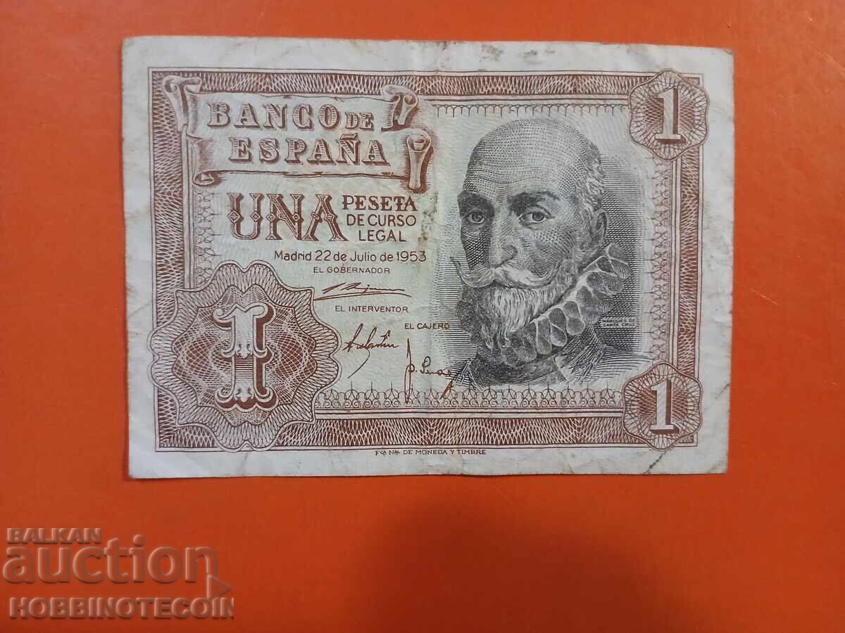 SPAIN 1 Peseta issue 1953