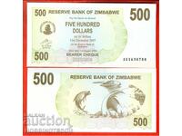 ZIMBABWE ZIMBABWE 500 $ emisiune - emisiune 2006 NOU UNC