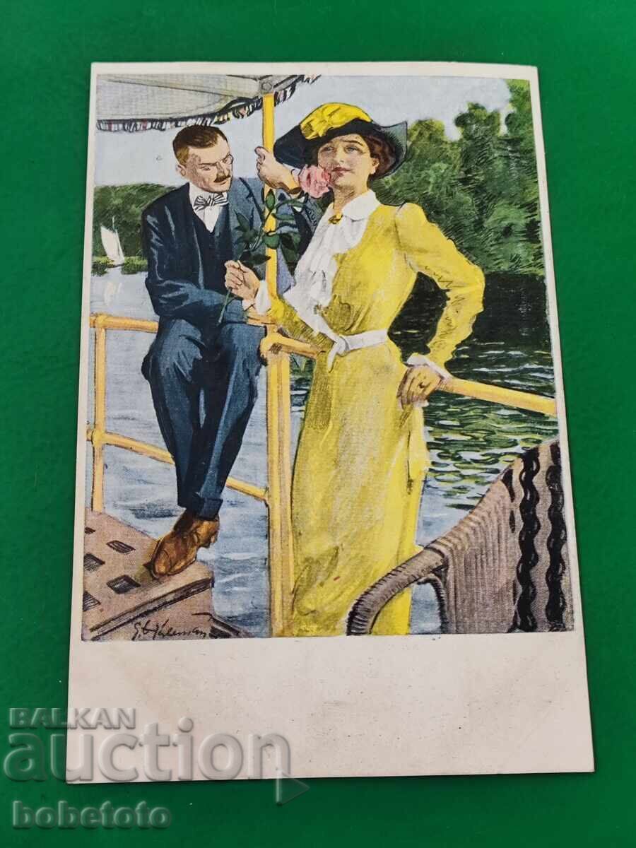 Carte poștală colorată veche