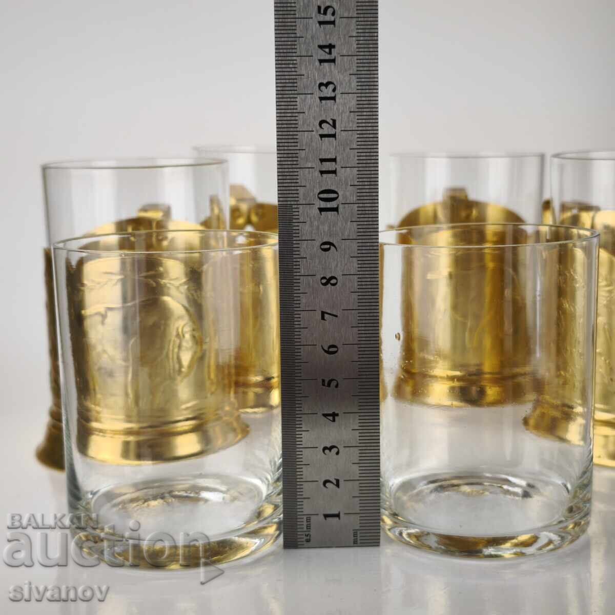 Σετ από 6 σουβέρ με ποτήρια σερβίτσιο ΕΣΣΔ #6129 - 7