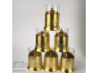 Σετ από 6 σουβέρ με ποτήρια σερβίτσιο ΕΣΣΔ #6129