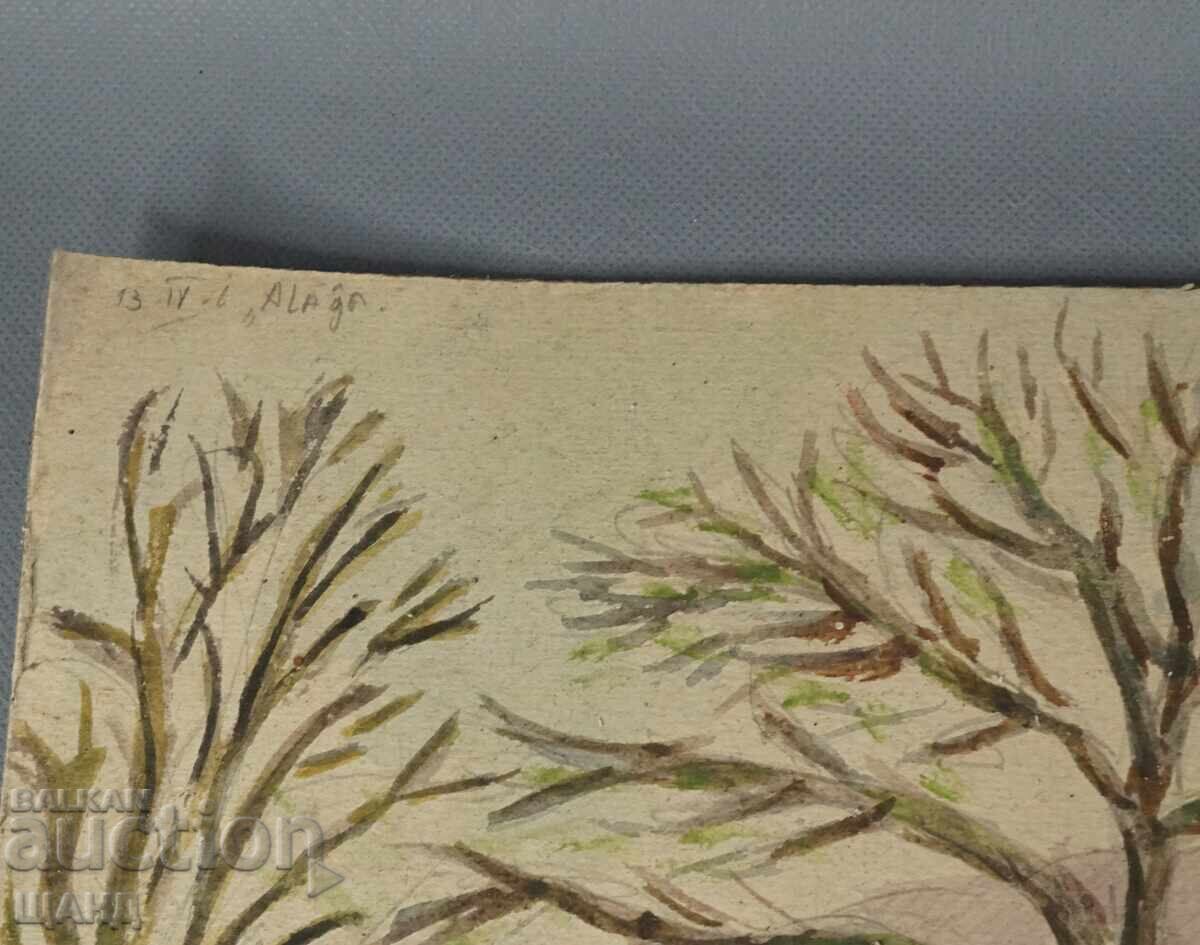 Old Master's drawing painting watercolor early spring signature with price 10.25 BGN | € 5.24 Old Master's drawing painting watercolor early spring signature with price 10.25 BGN | € 5.24