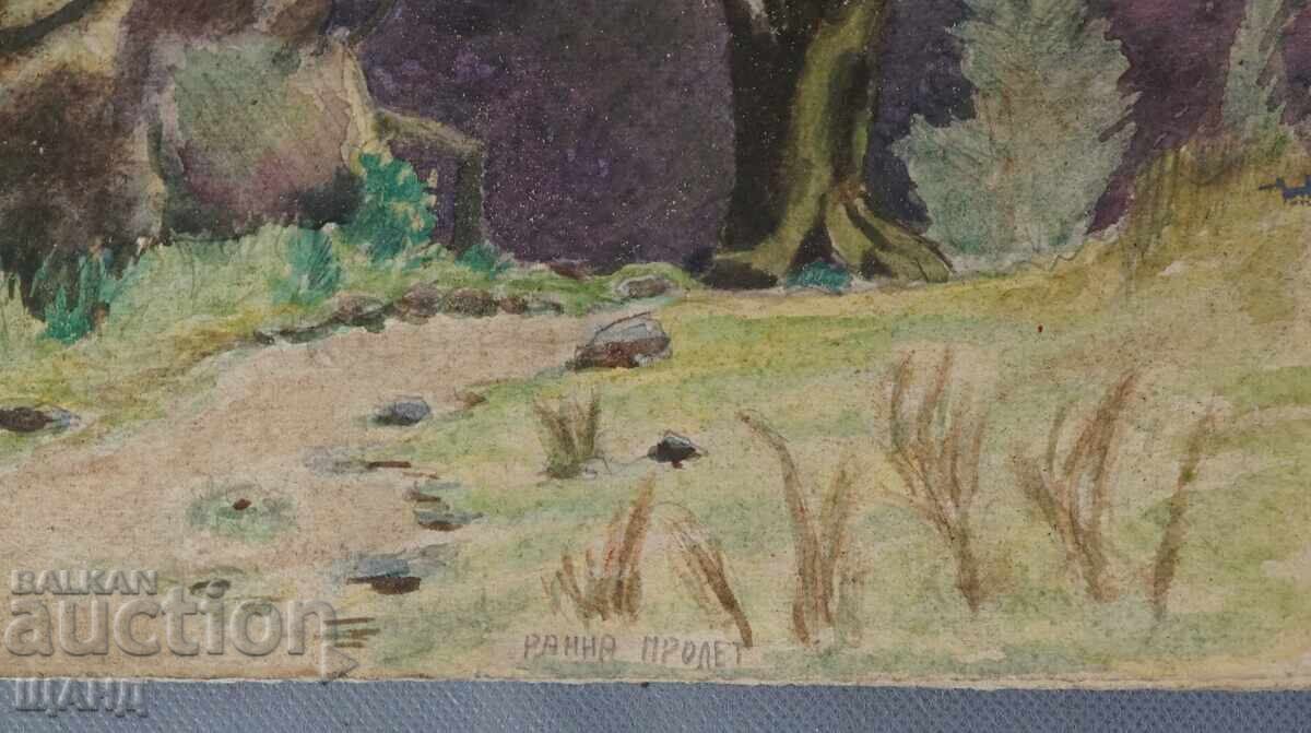 Auction Old Master's drawing painting watercolor early spring signature Auction Old Master's drawing painting watercolor early spring signature