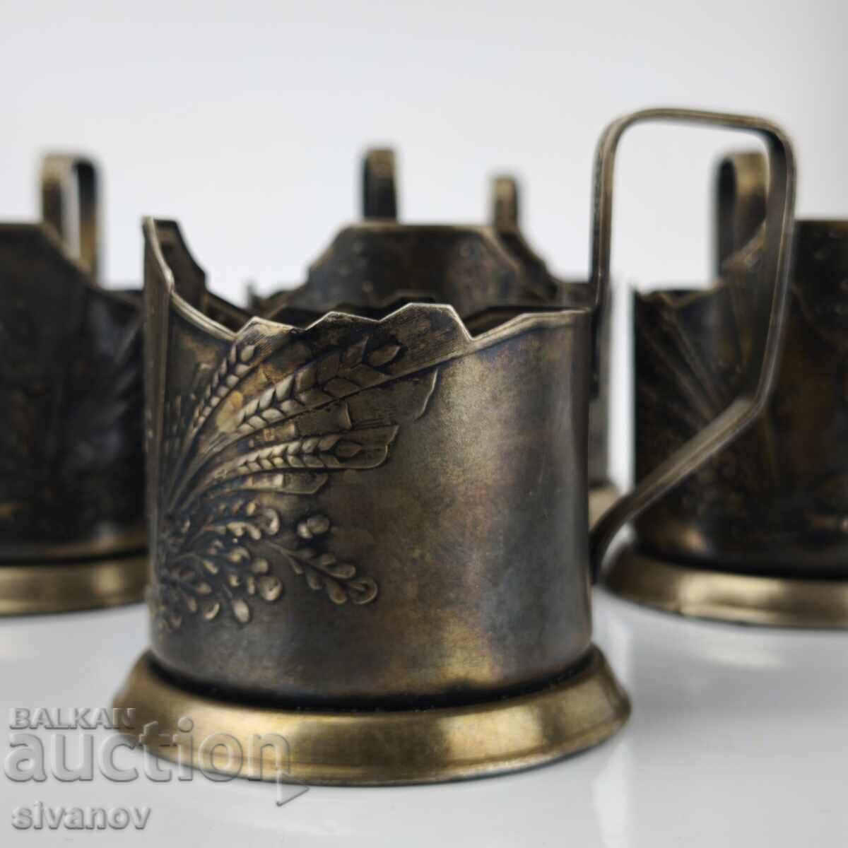 Παράδοση Σετ από 5 σουβέρ, 5 σερβίτσια Σοβιετικής Ένωσης Σπούτνικ #6130