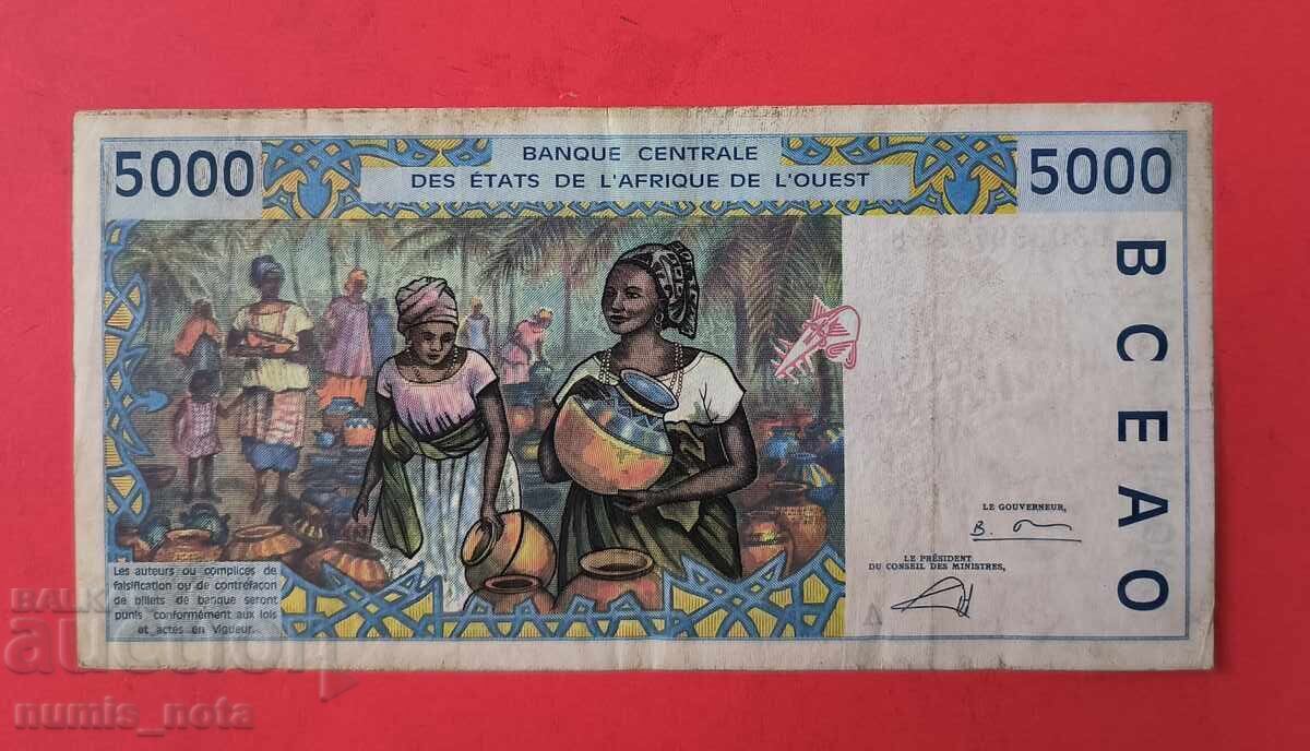 5000 West African States Francs Côte d'Ivoire with price 40.00 BGN | € 20.45