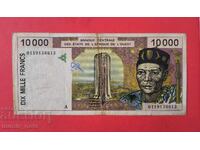 10000 φράγκα Δυτικοαφρικανικών Κρατών Ακτή Ελεφαντοστού