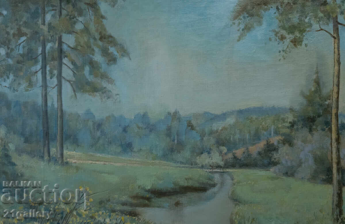 Коста Греков, планински пейзаж , маслени бои с цена 900.00 лв. | € 460.16