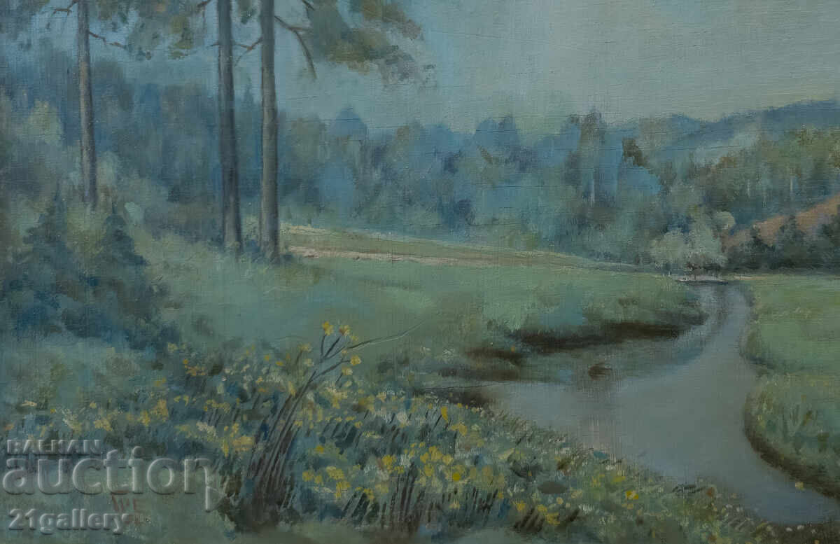 Аукцион Коста Греков, планински пейзаж , маслени бои