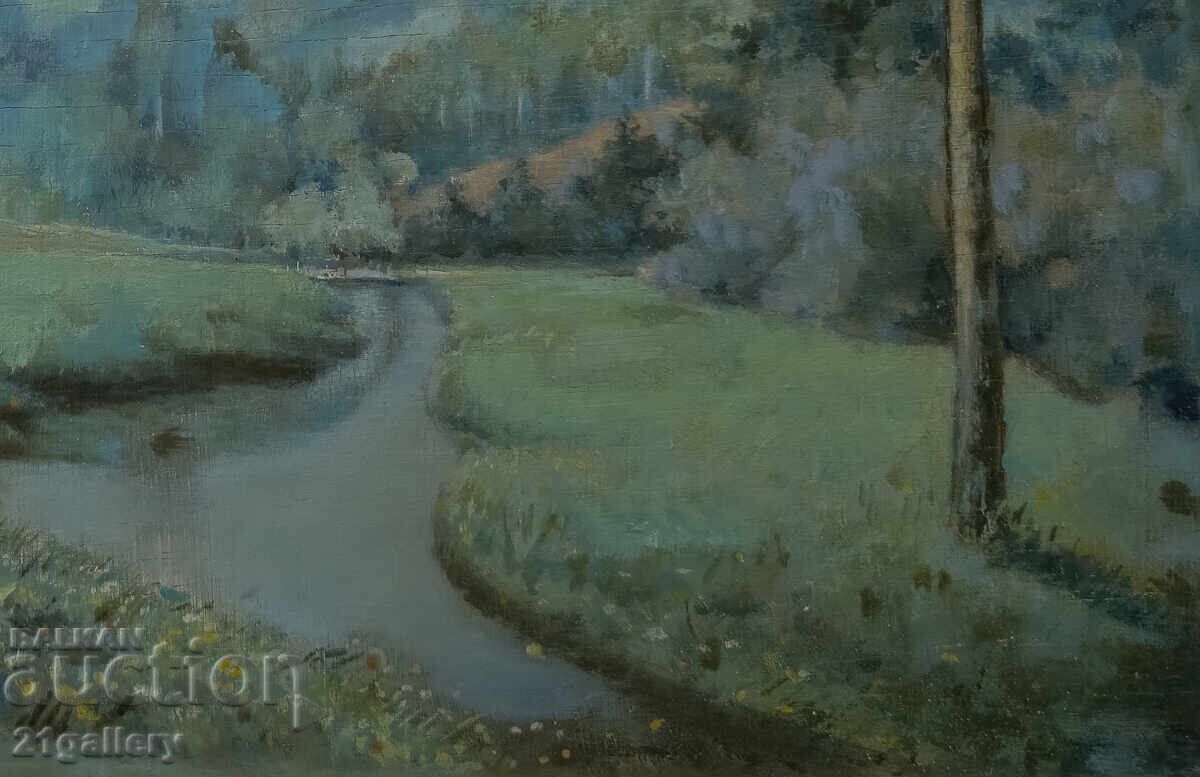 Доставка на Коста Греков, планински пейзаж , маслени бои