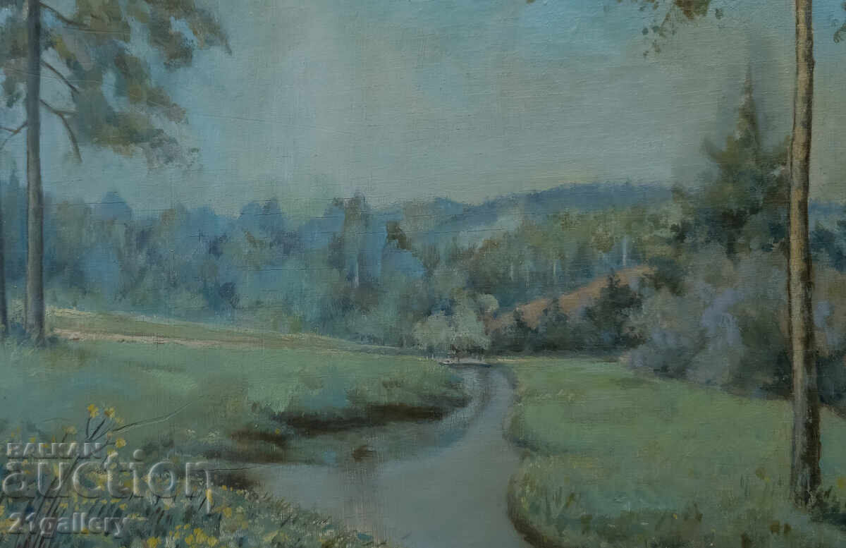 Коста Греков, планински пейзаж , маслени бои - 5