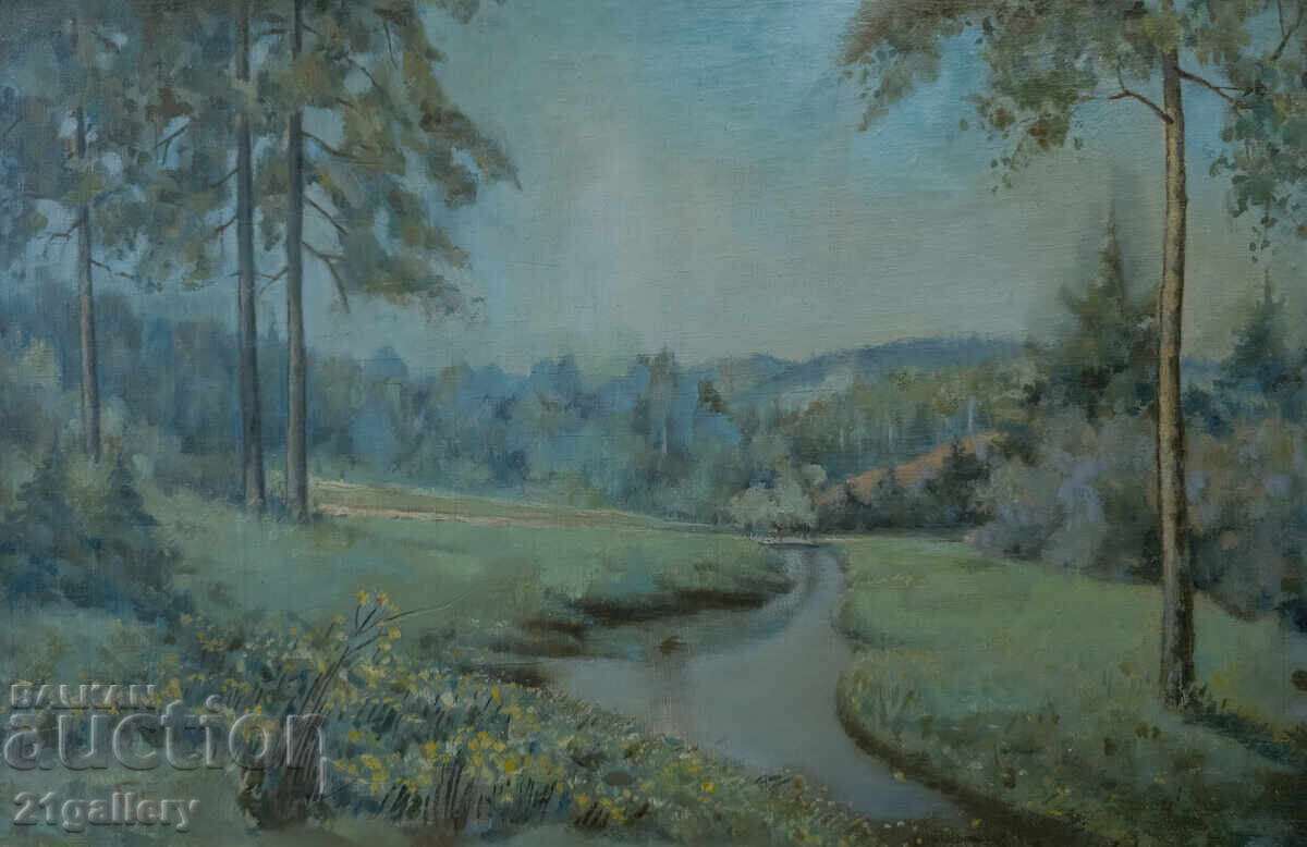 Коста Греков, планински пейзаж , маслени бои - 6