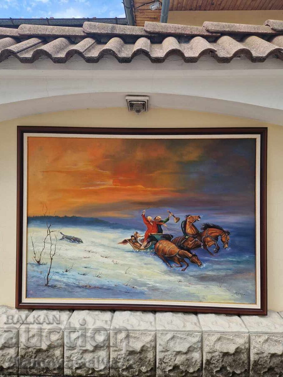 Τεράστια ελαιογραφία του συγγραφέα σε καμβά με τιμή 992.00 BGN | € 507.20