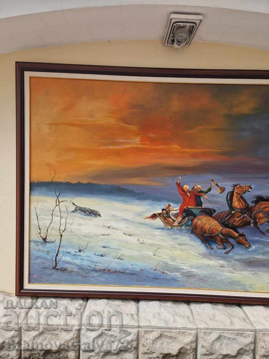 Τεράστια ελαιογραφία του συγγραφέα σε καμβά - 5