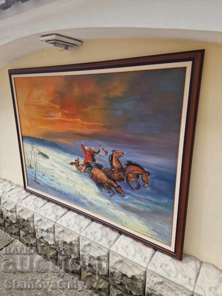 Τεράστια ελαιογραφία του συγγραφέα σε καμβά - 7