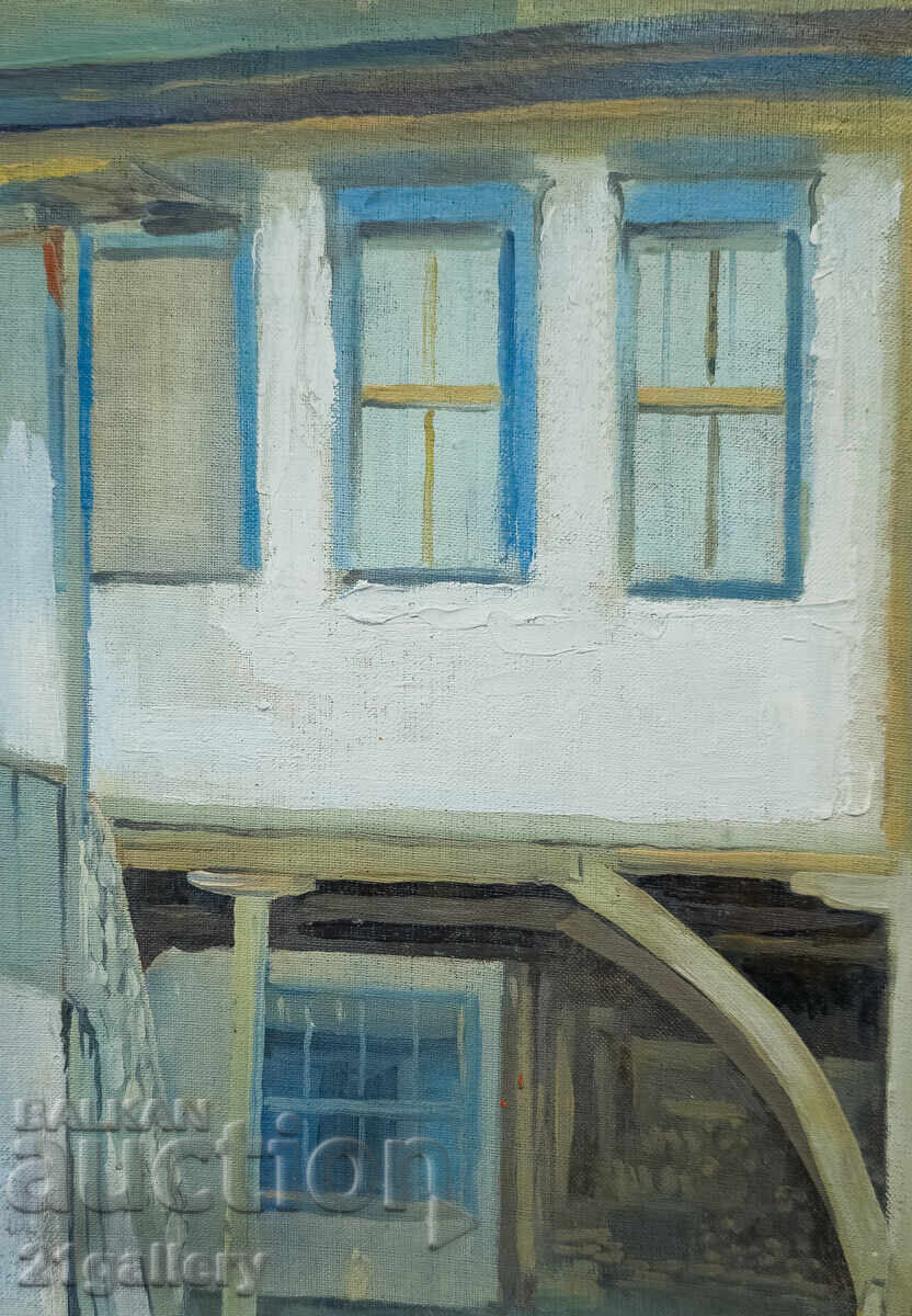 Old oil painting, rural landscape with a house with price 300.00 BGN | € 153.39