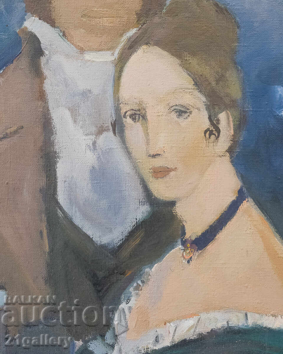 Съвременна картина портрет на Александър Пушкин и дама - 5 Съвременна картина портрет на Александър Пушкин и дама - 5