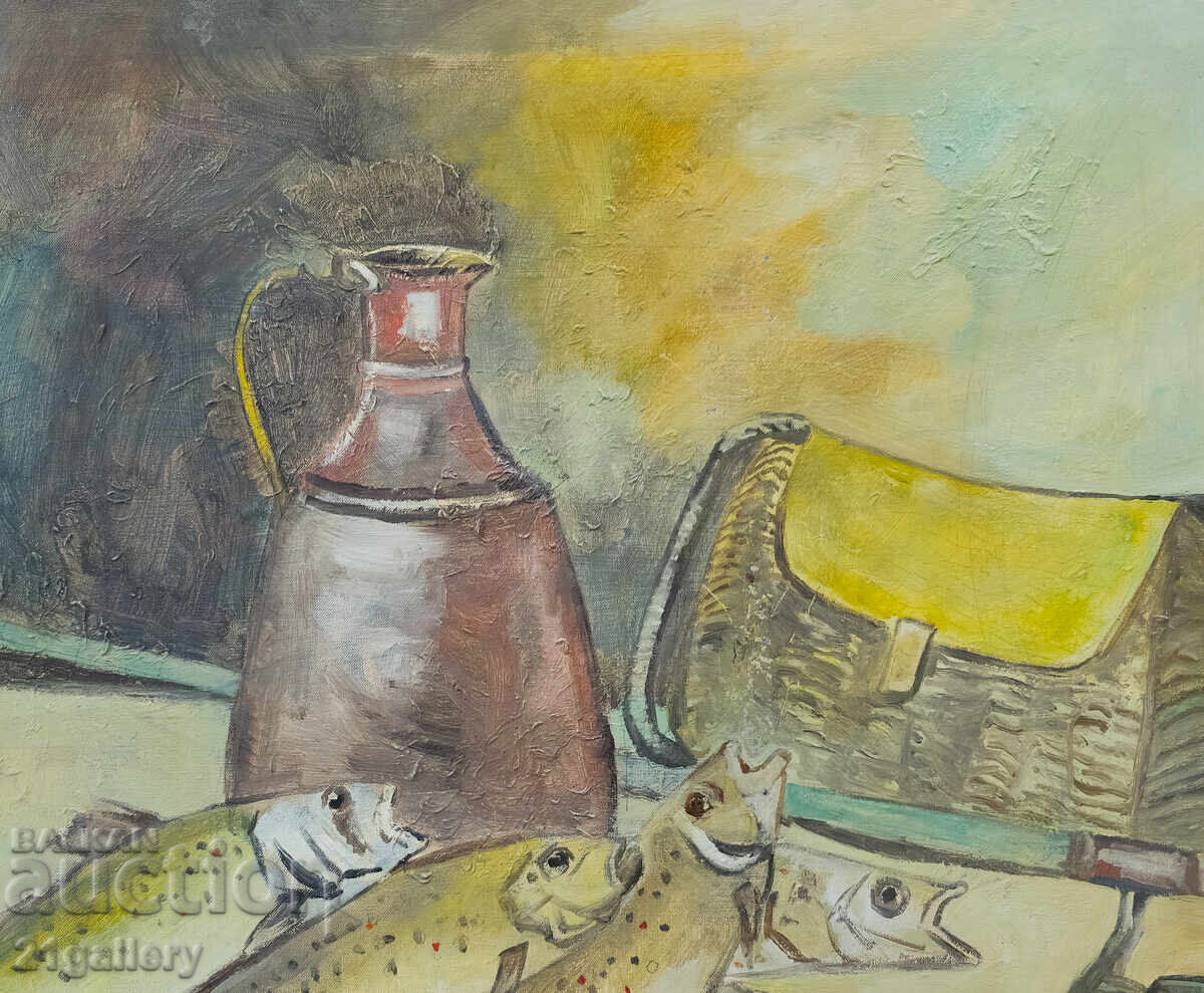 Peter Nenov (1951-) still life, oil paints with price 800.00 BGN | € 409.03