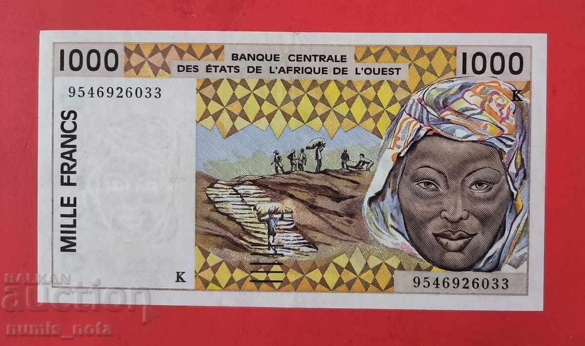 1000 Francs 1995 West African States Senegal