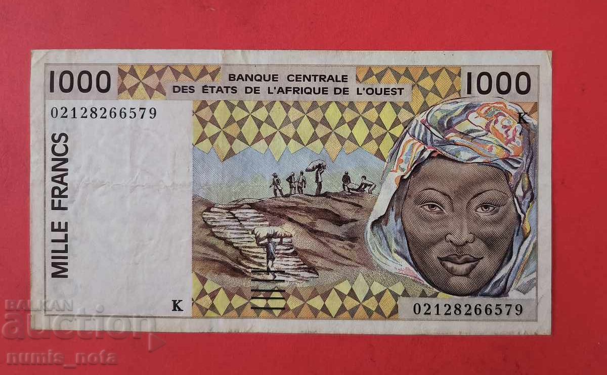 1000 Francs 2002 West African States Senegal