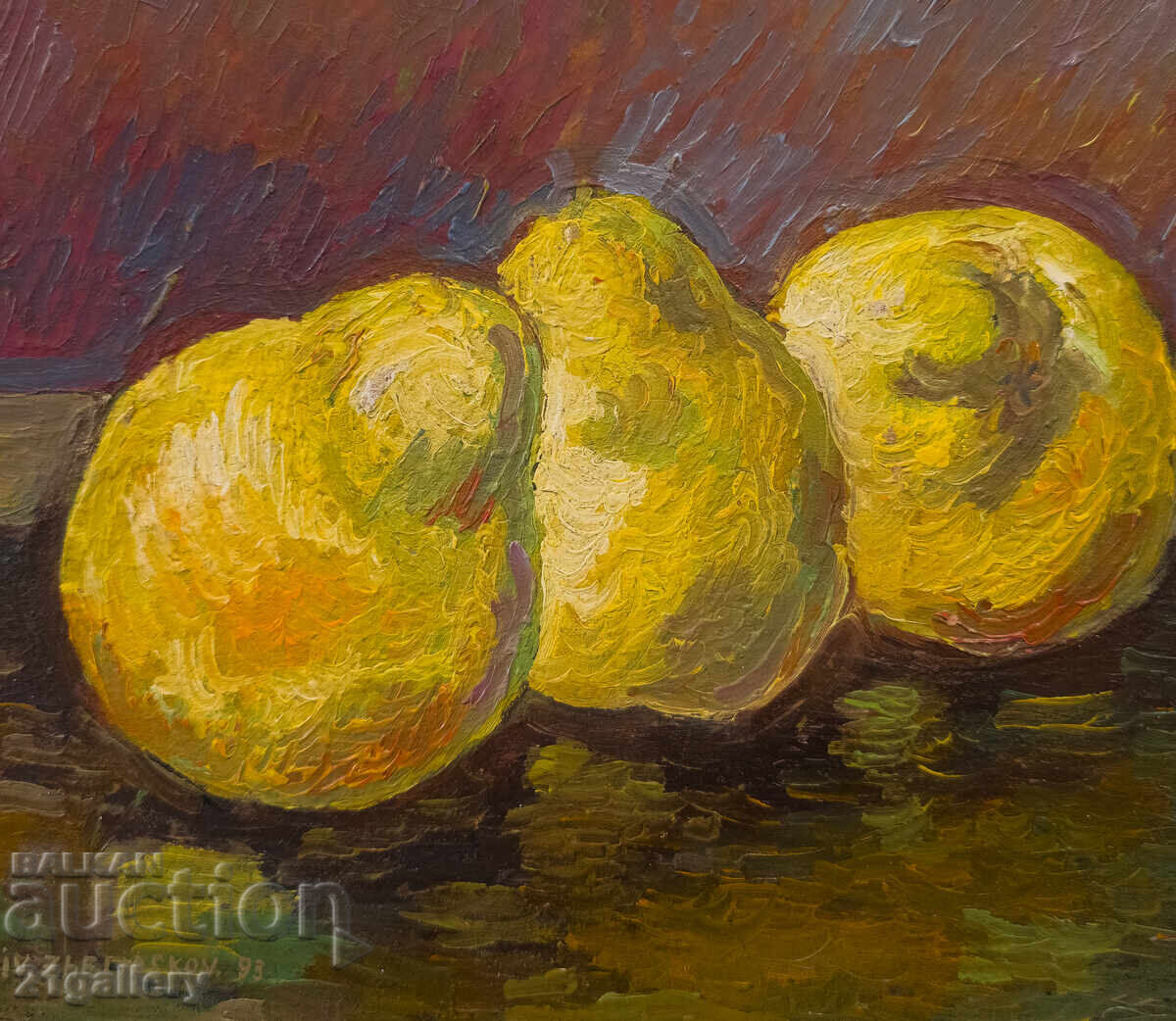 Delivery of Still life with fruits, oil paints, signed 1993