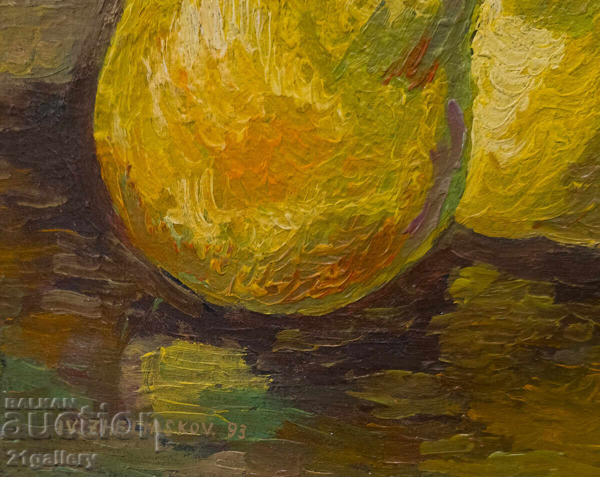 Still life with fruits, oil paints, signed 1993 - 6