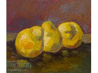 Still life with fruits, oil paints, signed 1993