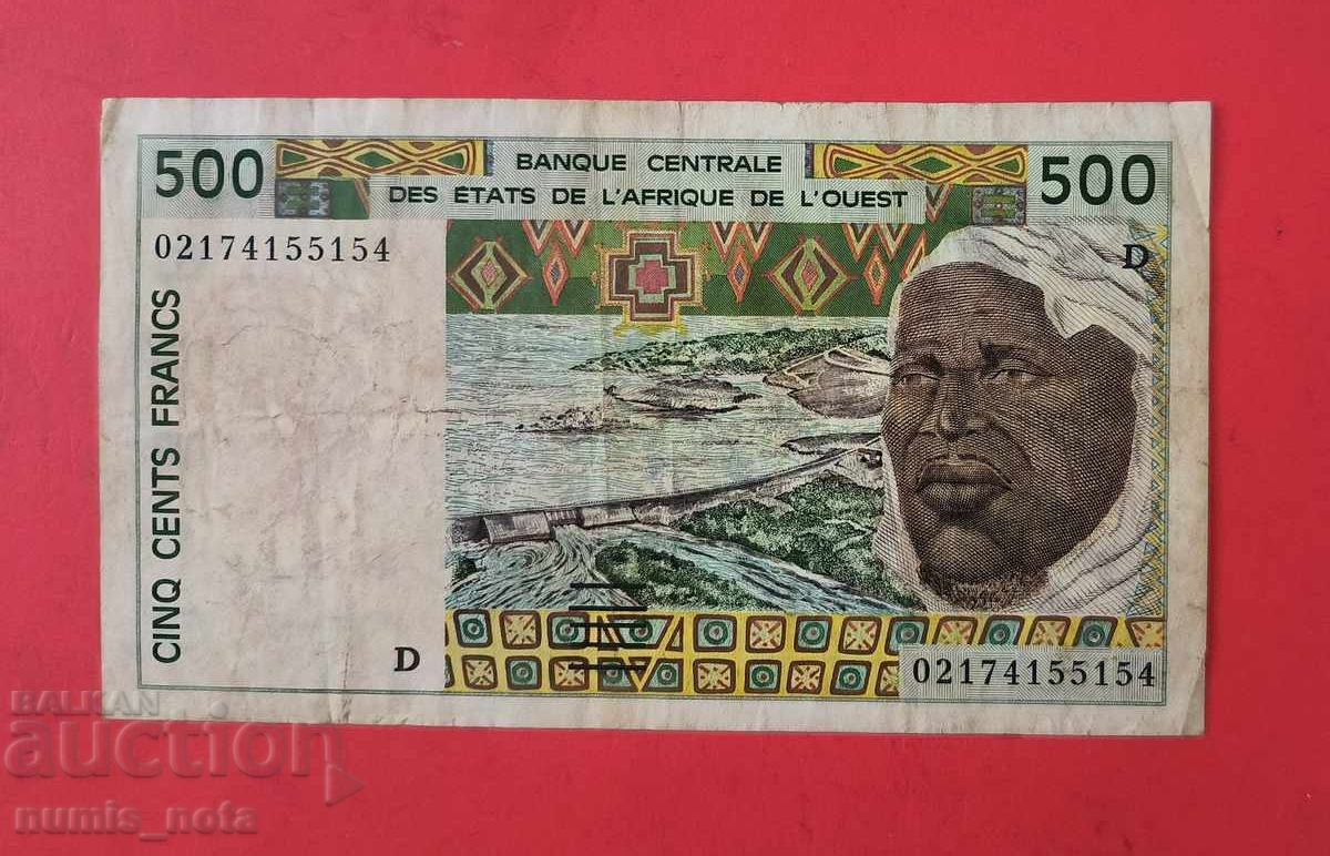 500 франка 2002 Западно Африкански щати Мали 500 франка 2002 Западно Африкански щати Мали