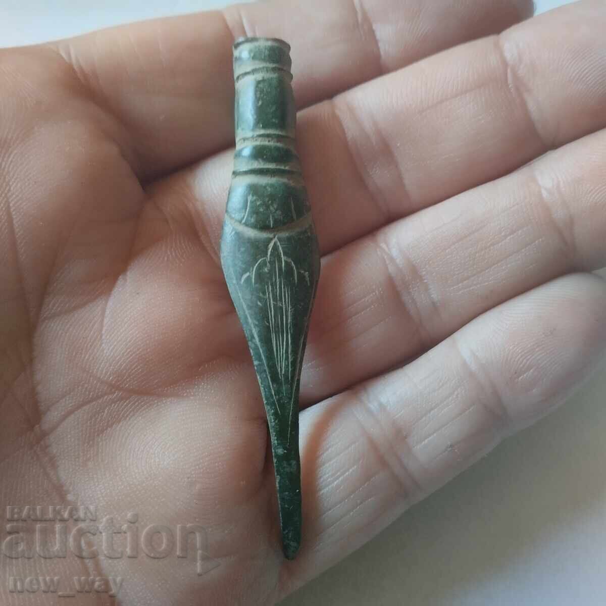 Parts for flintlock pistol. Ramrod tip made of bronze