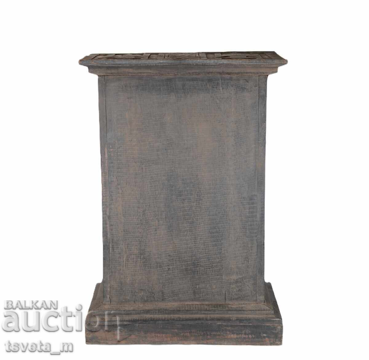 Μικρό ξύλινο ντουλάπι με ξυλόγλυπτη χειροποίητη - 7