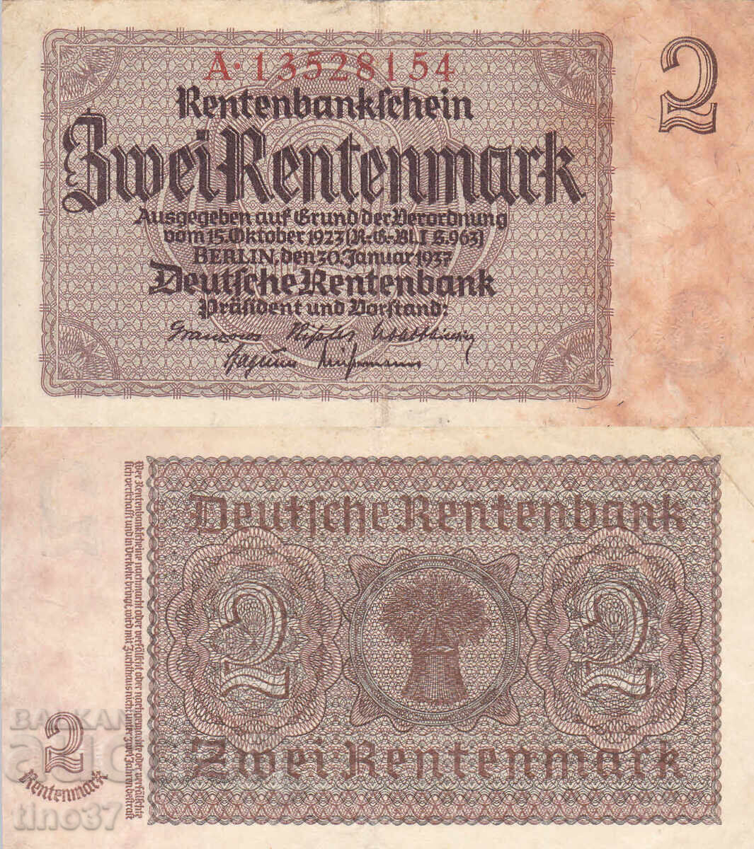 tino37- ГЕРМАНИЯ - 2 - МАРКИ - 1937г - VF tino37- ГЕРМАНИЯ - 2 - МАРКИ - 1937г - VF