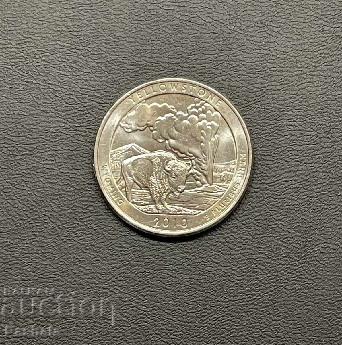 USA 25 cents 2010 YELLOW STONE