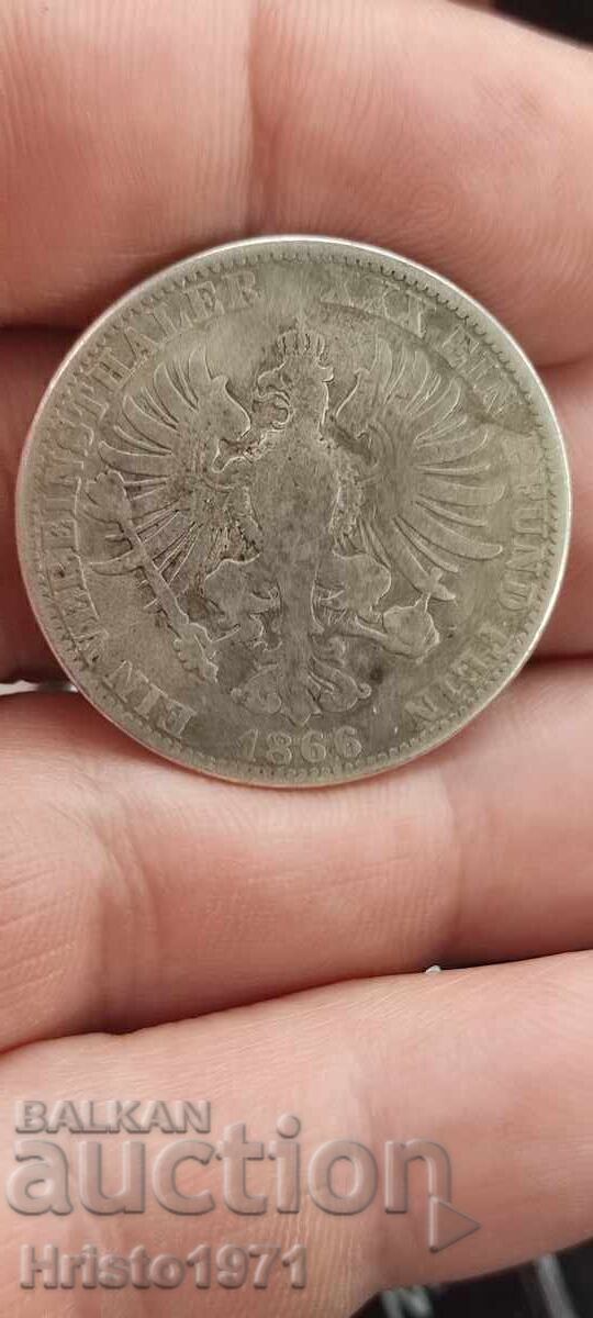 1 Vereinstaler 1866 Prusia cu preț € 70.00 | 136.91 BGN 1 Vereinstaler 1866 Prusia cu preț € 70.00 | 136.91 BGN