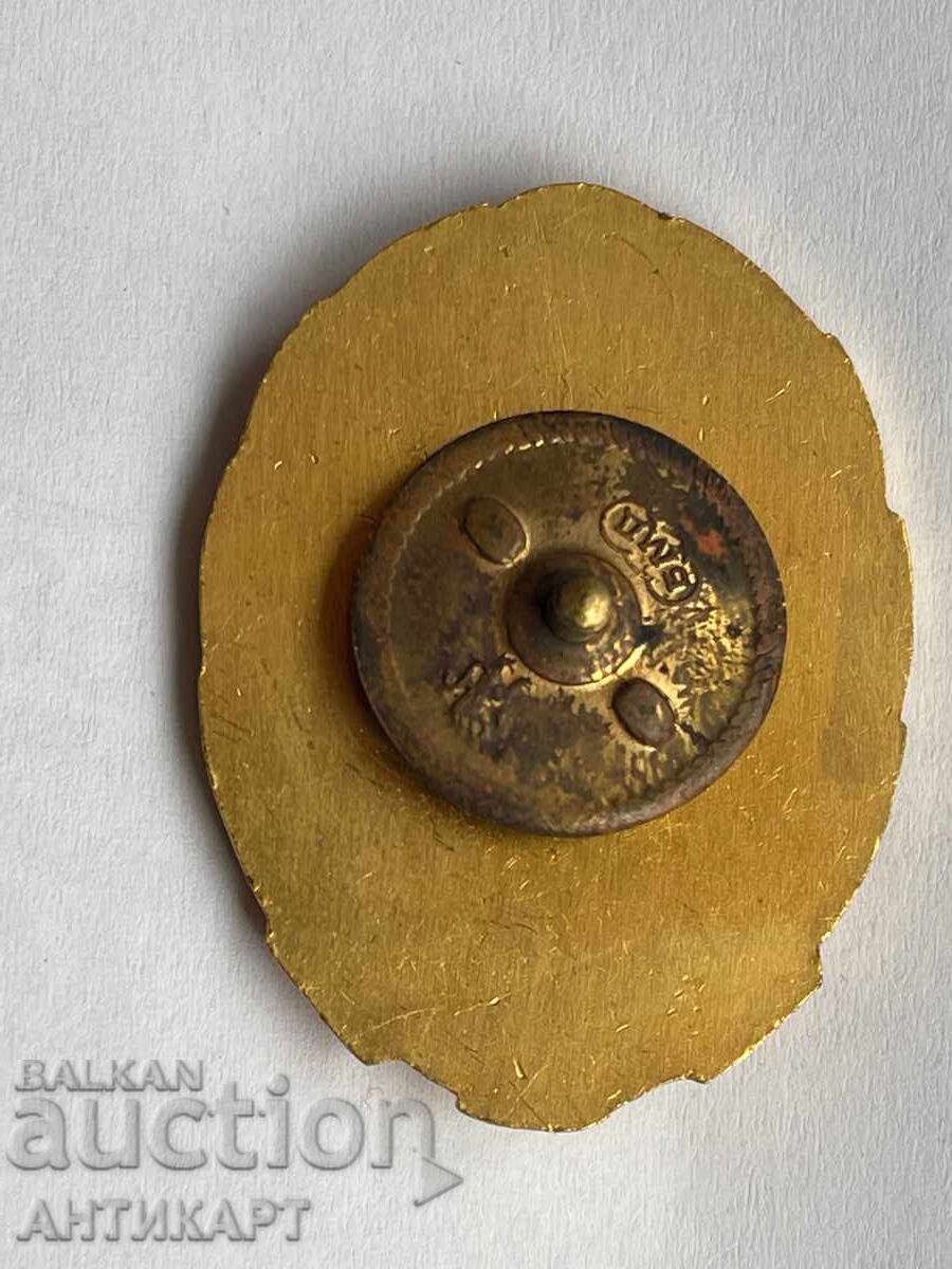 rare military insignia NSHO Nikola Vaptsarov Varna on a screw with price 125.00 BGN | € 63.91
