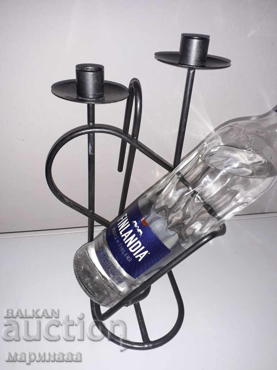 Auction  BOTTLE HOLDER + CANDLESTICK