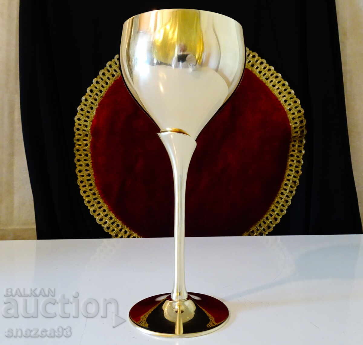 Δημοπρασία Σερβίτσιο 6 μπρούτζινων ποτηριών κρασιού 300 ml, 21 εκ