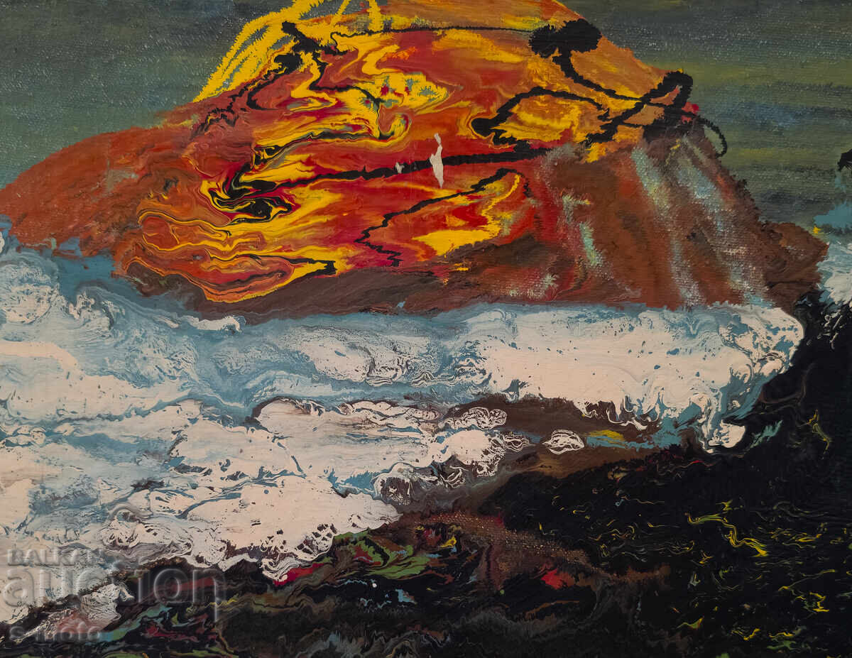 Licitație Tablou ulei, sfârșitul secolului XX, peisaj abstract