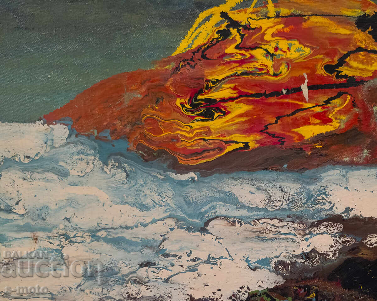 Tablou ulei, sfârșitul secolului XX, peisaj abstract - 6